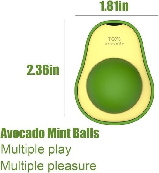 🥑 Minty Fresh Avocado Catnip Ball - Natural Dental Cat Toy 🐱