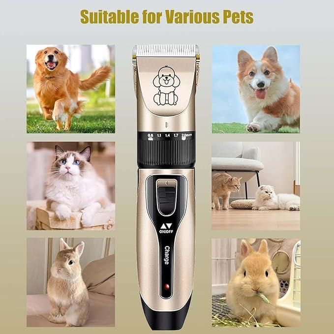 ✂️ Professional Pet Grooming Trimmer Set - Ceramic & Titanium Blades 🐾