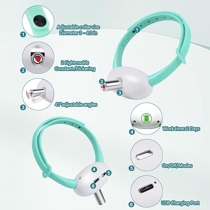 💡 LED Laser Cat Collar - Interactive Self-Play Toy (Rechargeable) 🐱