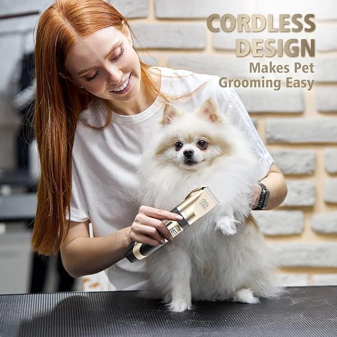 ✂️ Professional Pet Grooming Trimmer Set - Ceramic & Titanium Blades 🐾