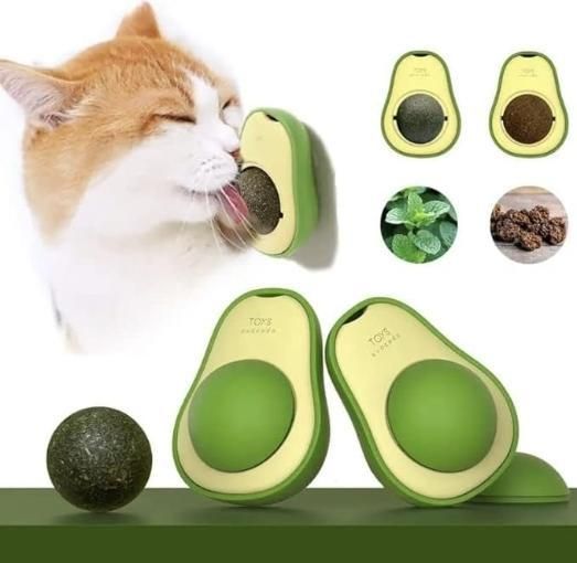 🥑 Minty Fresh Avocado Catnip Ball - Natural Dental Cat Toy 🐱