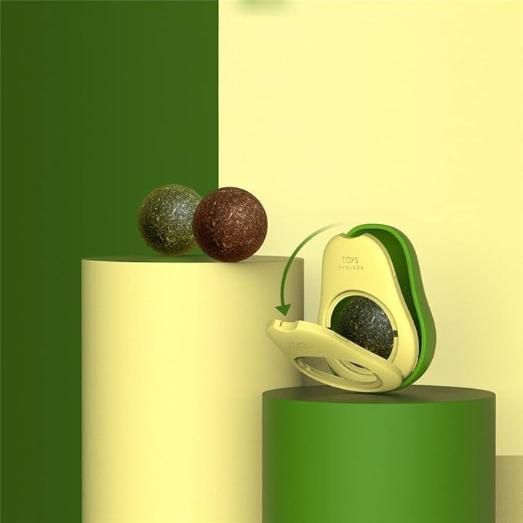 🥑 Minty Fresh Avocado Catnip Ball - Natural Dental Cat Toy 🐱